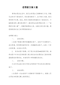 老带新方案5篇