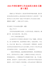 2024年责任督学工作总结范文报告【最新5篇】