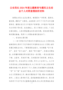 公安局长2024年度主题教育专题民主生活会个人对照查摆剖析材料