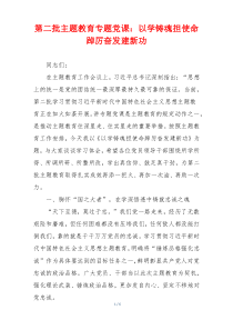 第二批主题教育专题党课：以学铸魂担使命 踔厉奋发建新功
