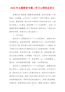 2024年主题教育专题二学习心得体会范文