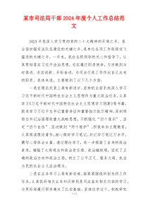 某市司法局干部2024年度个人工作总结范文