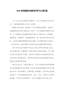 2024全民国家安全教育日学习心得汇篇