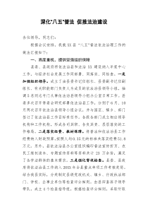 县 “八五”普法依法治理工作情况汇报