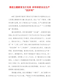 推进主题教育见行见效 织牢织密安全生产“防护网”