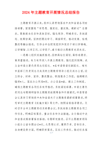 2024年主题教育开展情况总结报告