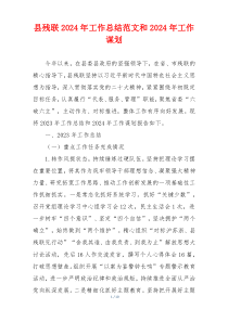 县残联2024年工作总结范文和2024年工作谋划