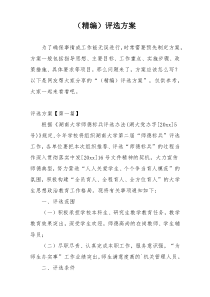 （精编）评选方案
