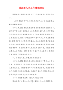 团县委人才工作述职报告