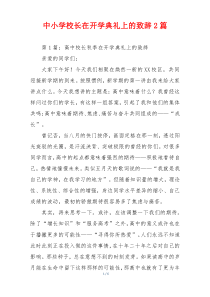 中小学校长在开学典礼上的致辞2篇