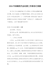2024年某镇党代会纪委工作报告汇报篇