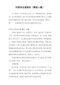 村财务自查报告（精选4篇）