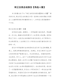 转正自我总结报告【热选4篇】