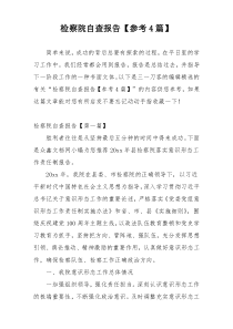 检察院自查报告【参考4篇】