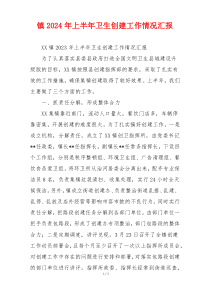 镇2024年上半年卫生创建工作情况汇报