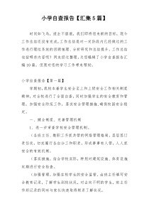 小学自查报告【汇集5篇】