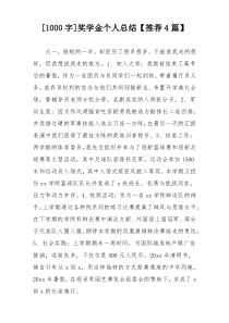 [1000字]奖学金个人总结【推荐4篇】