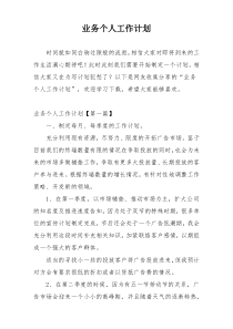 业务个人工作计划