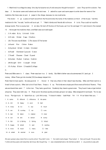 初中英语完形填空练习题(含答案)