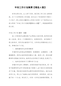 年初工作计划集聚【精选4篇】