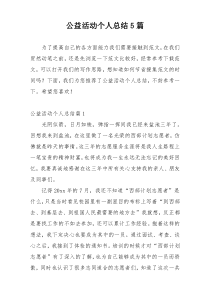 公益活动个人总结5篇