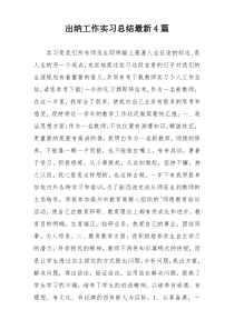 出纳工作实习总结最新4篇