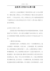 业务员工作实习心得5篇
