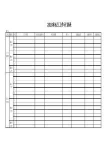 月度部门工作计划表