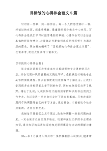 目标战的心得体会范文5篇