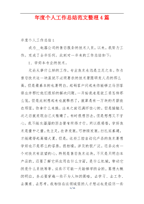 年度个人工作总结范文整理4篇