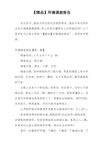 【精品】环境调查报告