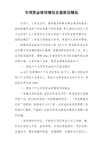 专项资金使用情况自查报告精品