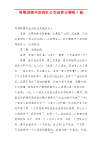 思想道德与法治社会实践作业整理5篇