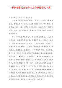 干部考察近三年个人工作总结范文5篇