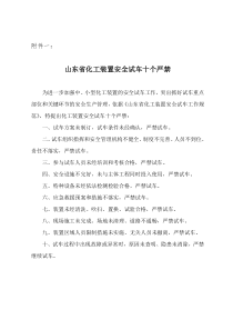 《山东省化工装置安全试车工作规范》
