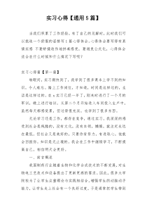 实习心得【通用5篇】
