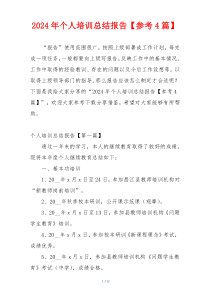 2024年个人培训总结报告【参考4篇】