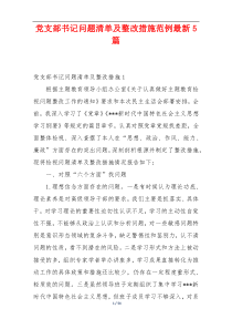 党支部书记问题清单及整改措施范例最新5篇