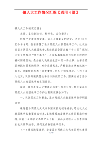 镇人大工作情况汇报【通用4篇】