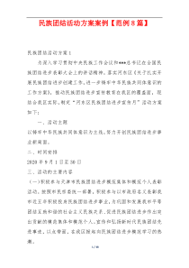 民族团结活动方案案例【范例8篇】