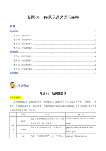 专题05 有提示词之词形转换-2024年高考英语二轮热点题型归纳与变式演练（新高考通用）（原版版）