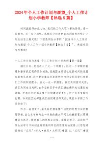 2024年个人工作计划与展望_个人工作计划小学教师【热选5篇】