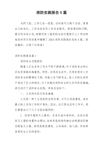 消防实践报告5篇