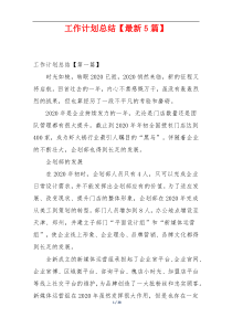 工作计划总结【最新5篇】