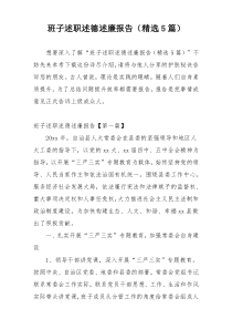 班子述职述德述廉报告（精选5篇）