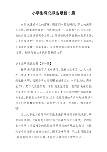 小学生研究报告最新5篇