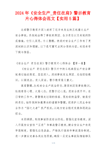 2024年《安全生产_责任在肩》警示教育片心得体会范文【实用5篇】