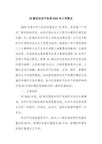 XX新区知识产权局2024年工作要点