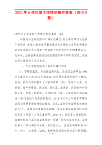 2024年开展监督工作情况报告集聚（通用5篇）