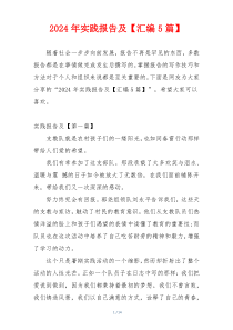 2024年实践报告及【汇编5篇】